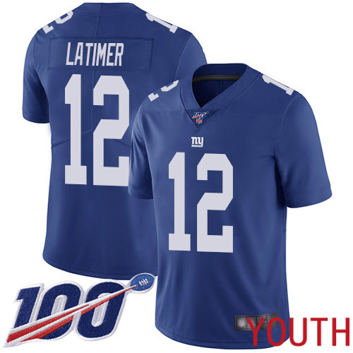 Youth New York Giants #12 Cody Latimer Royal Blue Team Color Vapor Untouchable Limited Player 100th Season Football NFL Jersey->youth nfl jersey->Youth Jersey